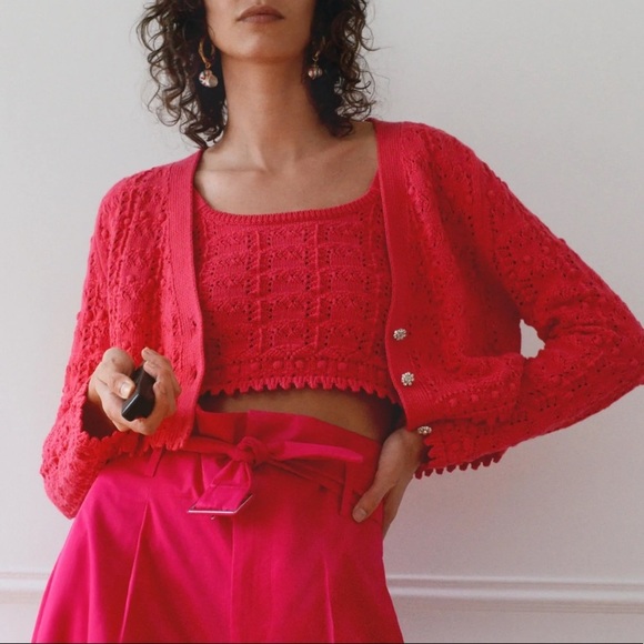 Zara Tops - Zara crop knit cardigan Set